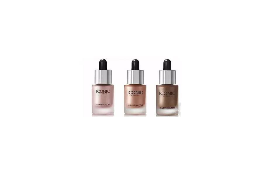 Perfect Makeup Iconic London Waterproof Illuminator Smooth Liquid Highlighter (Golden, Brown) PACK 3