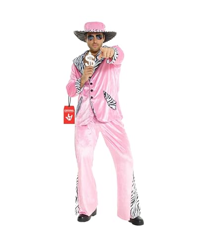Morph Pink Costume Men Mens Costume 70s Outfit Men Halloween Costumes Mens Fancy Dress For Adults Large