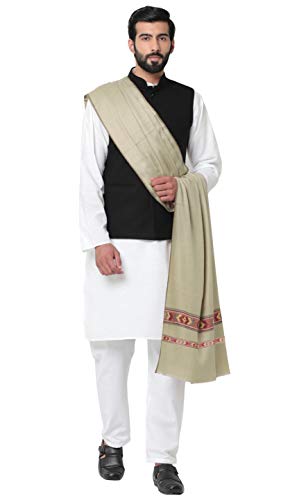 Image of Weavers Villa Men's Kullu Design Wool Blend Lohi /Shawl [120 CM X 240 CM]