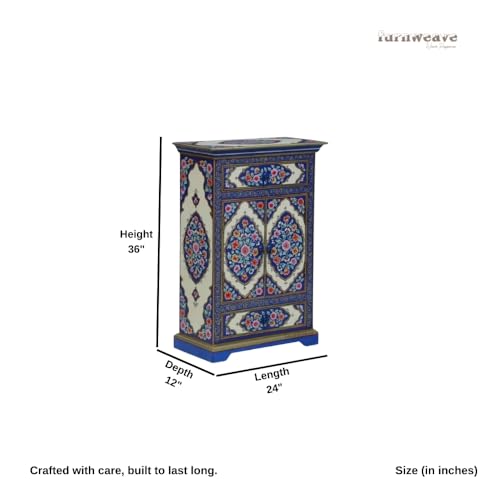 Image of Biven Wooden Sideboard Cabinet for Living Room | Wooden Storage Cabinet for Home | Handcrafted Solid Wood Cabinet for Storage Furniture for Home | Handpainted