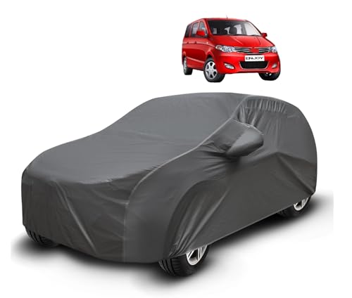 Image of Auto Hub Waterproof Car Cover Compatible with Enjoy with Mirror Pockets, Soft Cotton Lining, Enjoy Car Cover Waterproof, Grey