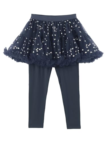 YiZYiF Little Girls Footless Leggings Ruffle Mesh Tutu Skirt Pantskirt Shiny Sequined Holiday Pants3