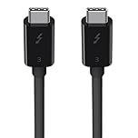 Belkin Thunderbolt 3 USB-C to USB-C Cable, Thunderbolt Certified, 40 Gbps, 5 K, 100 W, Type C 3.1, 0.8 m, Black