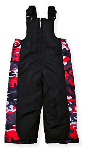 Image of Arctic Quest Boys' Bib Snow Pants and Ski Jacket Water-Resistant Snowsuit For Kids Winter Hooded Jacket, Red Camo, 7