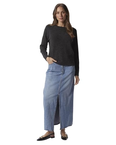 VERO MODA Women's Doffy Long Sleeve O-Neck Blouse, Black, S