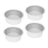 ERINGOGO 4 Stück Teiliges Kuchenform mit Abnehmbarem Boden Antihaftbeschichtete Runde Backform für Torten Desserts Pudding und Individuelle Backkreationen