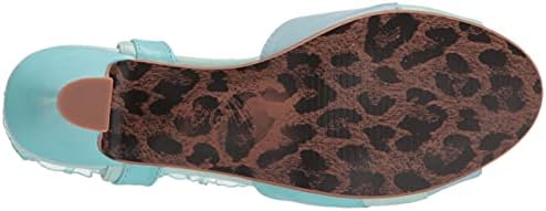 Bettie Page Women's Ankle Strap Sandal Heeled, Turquoise, 9 | Image 3
