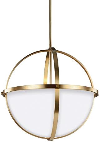 Generation Lighting 6624603-848 Alturas Three - Light Pendant Hanging Modern Fixture, Satin Brass