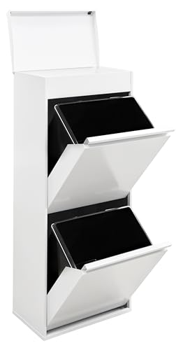 Arregui Top CR421-B2 Poubelle de recyclage à 2 compartiments avec tiroir supérieur 2 x 23 l (46 L)...