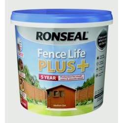FAB INT PRODUCTS Exterior Wood Paint - Sheds & Fences Life Plus Fence Life Plus, 5 Litre (Medium Oak)