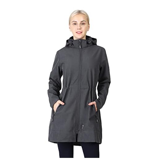 Outdoor Ventures Women's Softshell Jacket with Removable Hood Fleece Lined Windbreaker Insulated Long Warm Rain Jacket