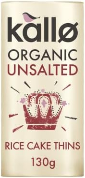 Kallo Fairtrade Organic Thin Slice Rice Cakes - Unsalted (130g) - Pack of 6