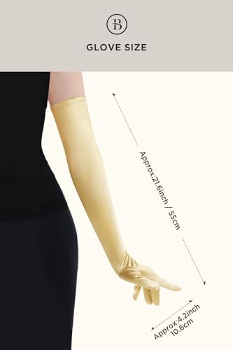 BABEYOND Long Opera Party 1920s Satin Tea Party Gloves Costume Stretchy Adult Size Elbow Length Bridal Gloves