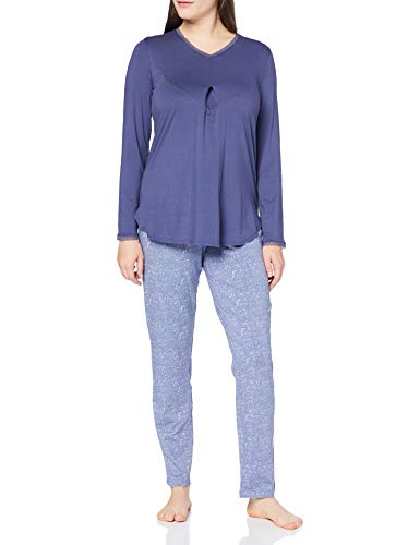 Preisvergleich Produktbild Schiesser Damen Anzug lang Pyjamaset, blau, 046