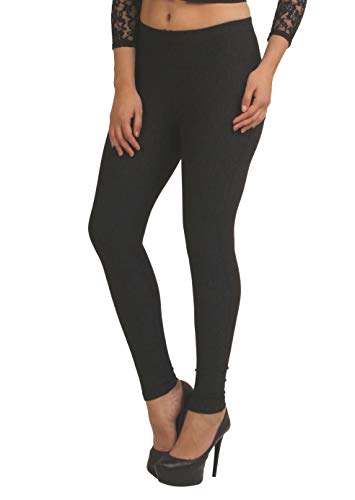 Image of Frenchtrendz Women's Cotton Spandex Jacquard Stretchable Slim Fit Jegging with Back Pockets