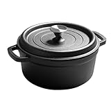 Auflaufformen Gusseisen-Ofen-Kochgeschirr mit Deckel for Brotküche, runde Auflaufform aus Gusseisen Für Alle Herdarten