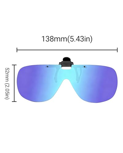 Image of JM Polarized Clip on Sunglasses Frameless Flip Up One Piece Shield Lens for Prescription Glasses