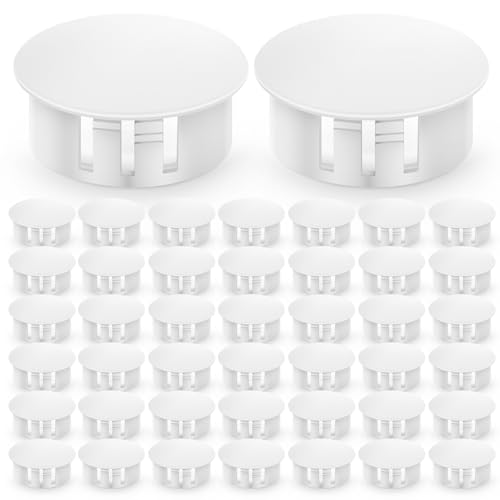 Image of 200PCS 3 /4 inch Plastic Plugs Hole, White Round PA66 Plug Furniture Hole Decorative Cover