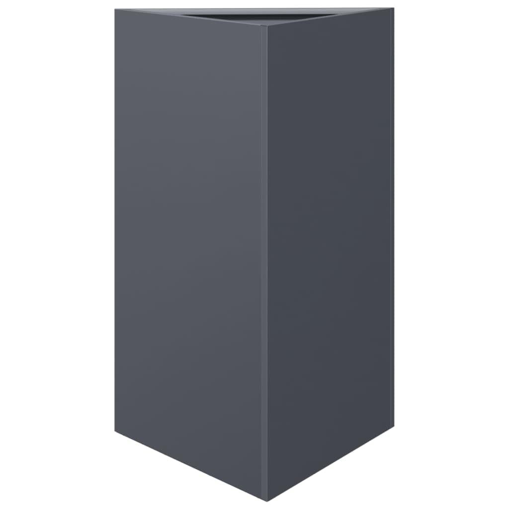 vidaXL Garden Planter, Plant Pot for Patio Balcony Terrace, Flower Pot for Flower Herb Plant, Outdoor Planter Box, Anthracite Triangular Steel