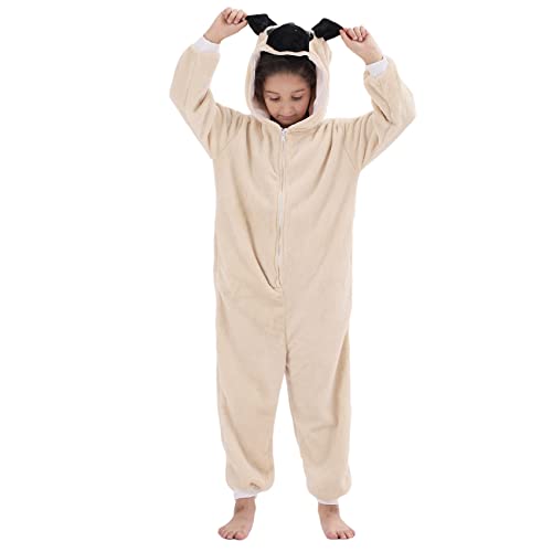 WAFUNNE Animal Onesie Costume for Kids Child Boys Girls Womens Mens Cosplay Halloween Dog Shar Pei 110