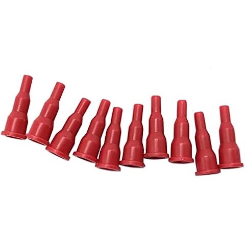 BODYA 10Pcs Universal Butane Nozzle Adapter, Reusable Convert Cassette Tank Into Inflatable Tank, Lighter Spray Gun Fill, Red Cover
