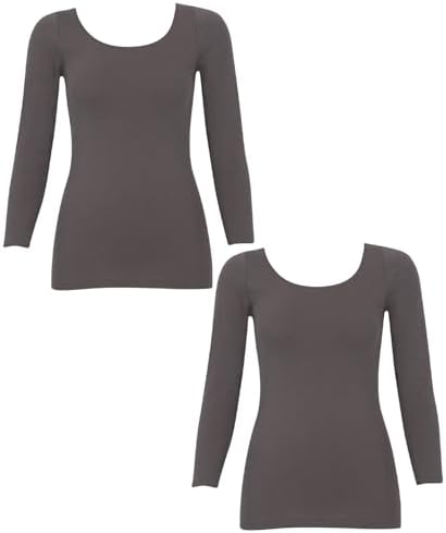 （13:30時点） [ウイング/ワコール] あったかインナー オーガニックコットン混 やわらかくやさしい肌ざわり 【綿の贅沢オーガニック】 綿100％(肌側) 保温性 8分袖 長袖 秋 冬 EL4831 レディース GY M (× 2)