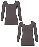 [ウイング/ワコール] あったかインナー オーガニックコットン混 やわらかくやさしい肌ざわり 【綿の贅沢オーガニック】 綿100％(肌側) 保温性 8分袖 長袖 秋 冬 EL4831 レディース GY M (× 2)