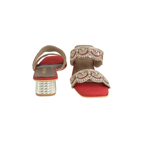 Image of Mochi Women synthetic embellishments Ethnic Slip-on Sandal