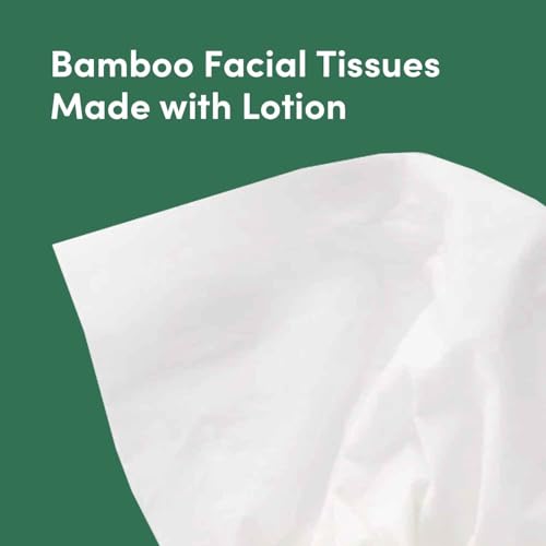 Image of Amazon Aware Bamboo Facial Tissues with Lotion, 3-Ply, FSC Certified, 12 Pack, 60 Sheets Per Box, 720 Total