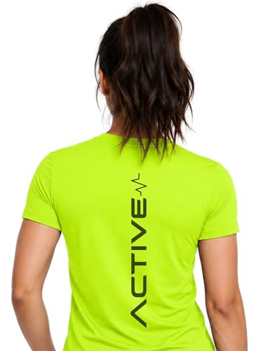Image of 3Colors Women's Active Dry Fit Sports Active T-Shirt | Quick Dry Gym Workout Tee | Athletic Running Training Top-Active Signal