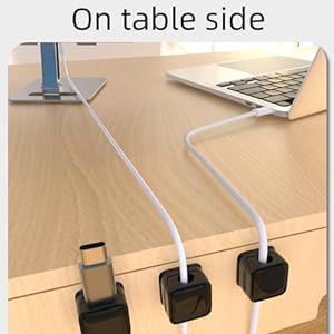 Zerolex 6 Pack Magnetic Cable Clip Organizer Cord Holder, Adhesive Cable Management, Wire Phone USB Charger Cable Holder Keeper Organizer for Car, Office Home Desktop, Wall, Night Table 1