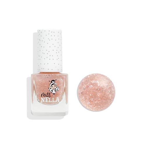 Miss Nella NEW magic Collection ABRACADABRA- Specjalny różowy lakier do paznokci z brokatem dla dzieci, formuła peel-off, na bazie wody i bezwonny