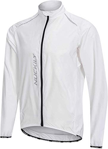 NUCKILY Uomo Ciclismo Giacca Leggero Anti-UV Jersey Antivento Impermeabile Cappotto