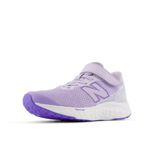 Image of New Balance Kid's Fresh Foam Arishi V4 Bungee Lace with Top Strap Running Shoe, Bright Lavender /Violet Crush, 2 M Little Kid