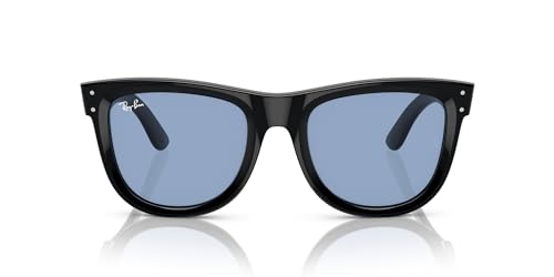 Ray-Ban RBR0502SF Wayfarer Reverse Low Bridge Fit Sunglasses, Black/Light Blue, 53 mm - image 1