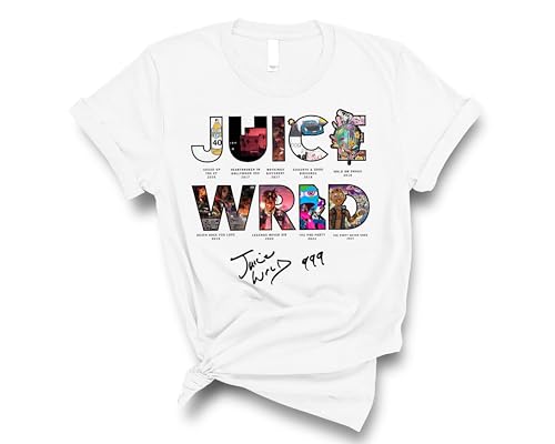 Vintage 999 Album Era Collage T Shirt Streetwear Style Music Inspired Short Sleeve Casual Tee (White Adult Large)
