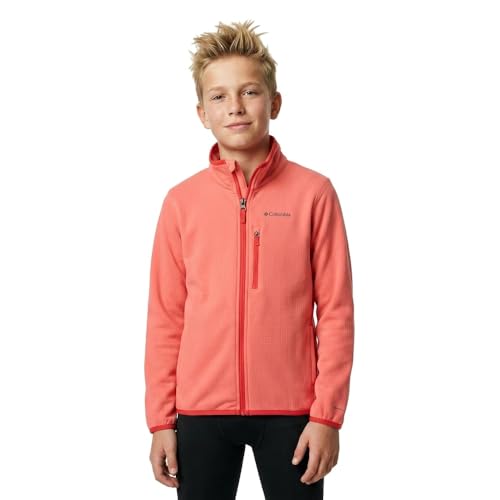 Columbia Youth Essential Hike Grid Fleece Full Zip, Hot Coral, X-Large by Columbia - Used condition - Image 2