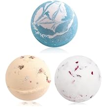 3 Pack Bath Bombs for Women Spa Gift Set with Lemon and Rose Milk Essential Oils Sea Salt Relaxing Birthday Gift for Her Bubble Bath Skincare Relaxation Aromatherapy Gifts