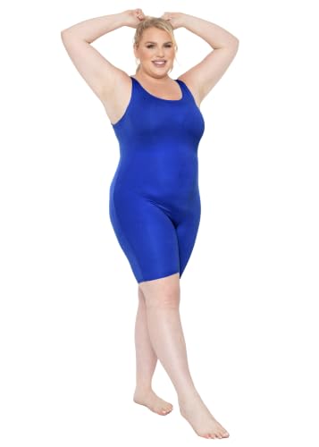 Image of STRETCH IS COMFORT Womens Plus Size Tank Unitard Athletic Rompers For Women
