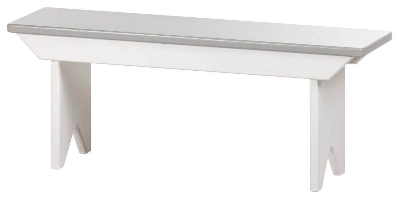 Furniture Barn USA Kid's Bench, White and Gray
