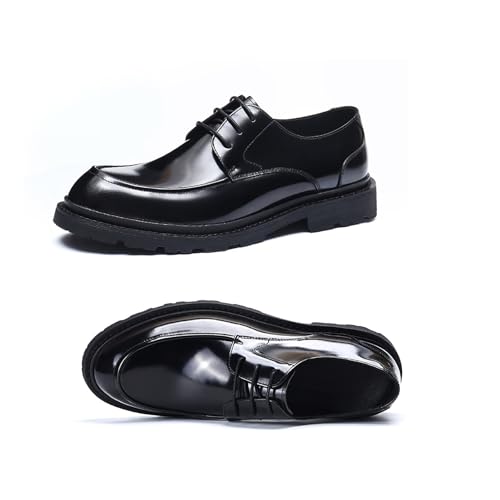 Men's Premium Cowhide Leather Dress Shoes - Classic Lace-up Breathable Oxfords Pigskin Insole Rubber Sole,for Business Meetings & Formal Events