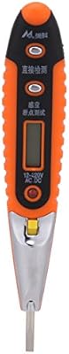 Digital AC/DC Voltage Tester Pen Digital Voltage Detector Tool LED Display Test Pen 12-220V Home Tool with Light(with Light)