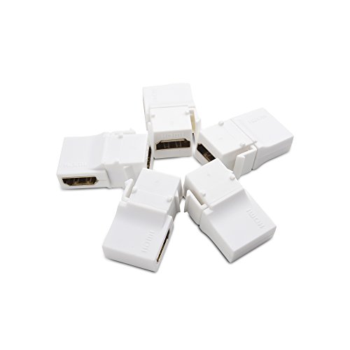 Cable Matters 5-Pack HDMI Keystone Jack Inserts with 90 Degree Feed in White