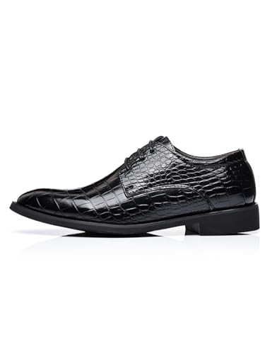Men's Retro Crocodile Print Dress Shoes Modern Formal Business Oxford Casual Leather Shoes2