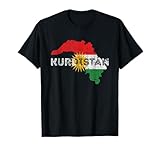 Kurdish Map and Flag Souvenir - Distressed Kurdistan T-Shirt