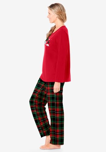 Dreams & Co. Plus Size Long Sleeve Knit PJ Set3