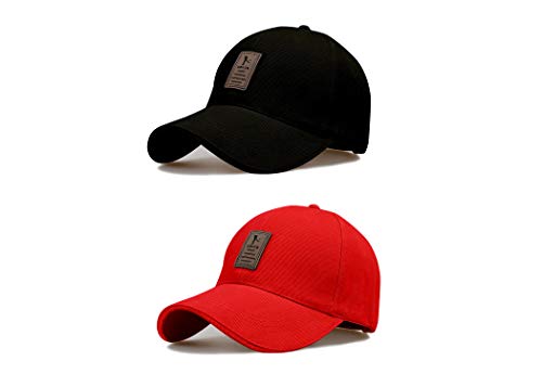 Image of solid plain unisex cotton caps free size adjustable casual look stylish cap