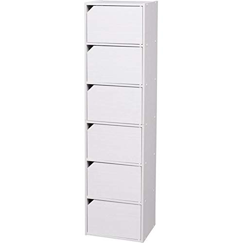 アイリスオーヤマ カラーボックス 収納ボックス 本棚 6段 扉付き 幅36.6×奥行29×高さ144.6cm オフホワイト モジュールボックス MDB-6Dのサムネイル