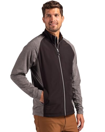 Image of Cutter & Buck Adapt Eco Knit Hybrid Recycled Mens Full Zip Jacket