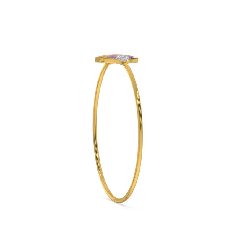 Image of Kisna 14 KT Fanfaire Yellow Gold Diamond Bangle For Women